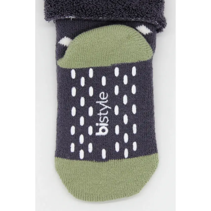 Bistyle Erkek Çorap Soket Havlu 2li Kaymaz Point Boy Antrasit - 4