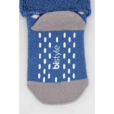 Bistyle Erkek Çorap Soket Havlu 2li Kaymaz Point Boy İndigo - Gri - 5
