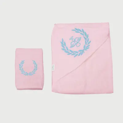 Bistyle Kız Bebek Havlu Luluco Angel 75x75cm Pembe 