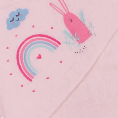 Bistyle Kız Bebek Havlu Luluco Rainbow 75x75cm Pembe - 2