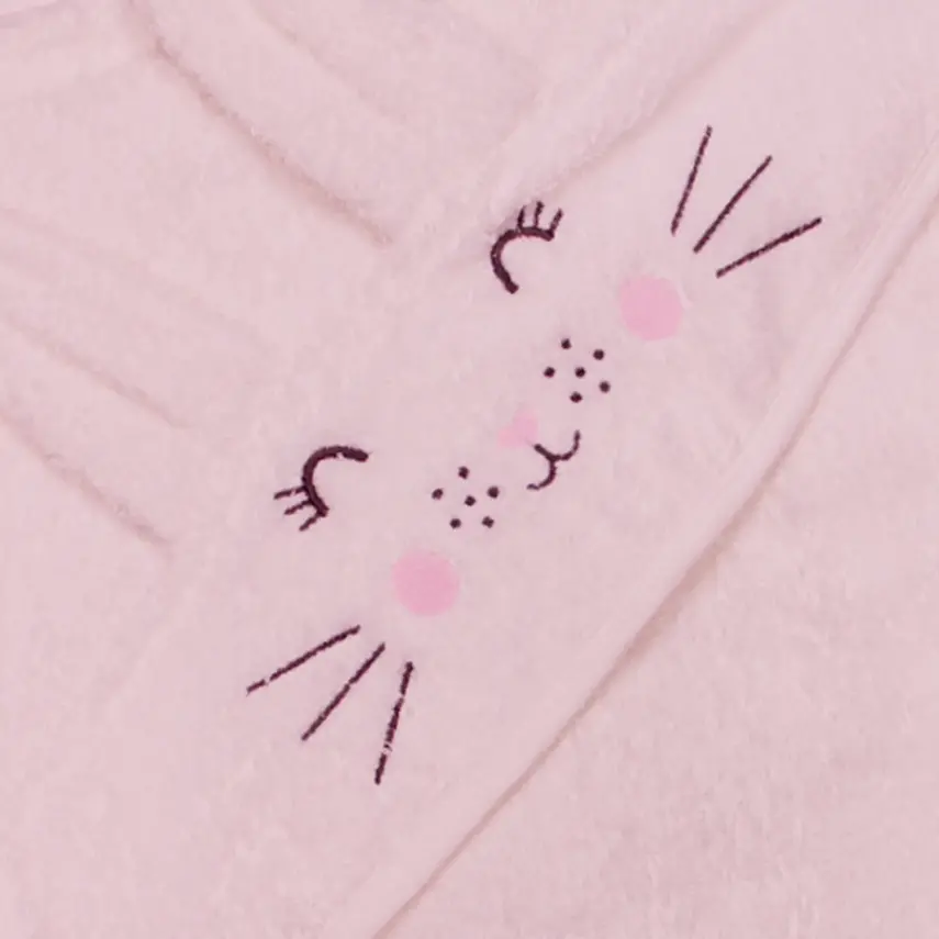 Bistyle Kız Bebek Havlu Luluco Sweet Rabbit 75x75cm Pembe - 2