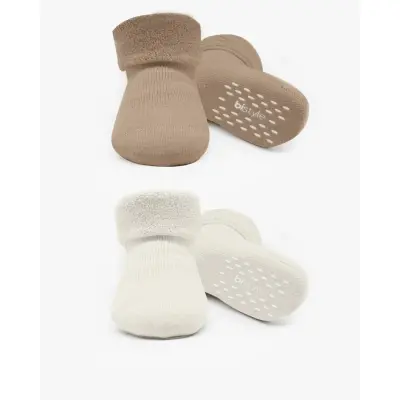 Bistyle Kız Çorap Soket Havlu 2li Kaymaz Basic Boy Bej - Natural - 4