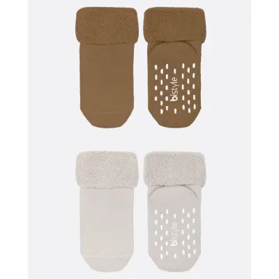 Bistyle Kız Çorap Soket Havlu 2li Kaymaz Basic Boy Kahverengi - Natural - 2