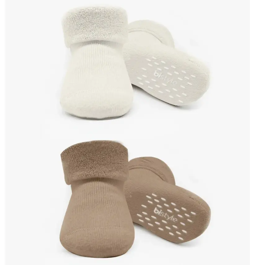 Bistyle Kız Çorap Soket Havlu 2li Kaymaz Basic Girl Natural - Bej - 1