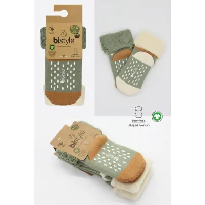 Bistyle Kız Çorap Soket Havlu 2li Kaymaz Point Girl Nil - 14