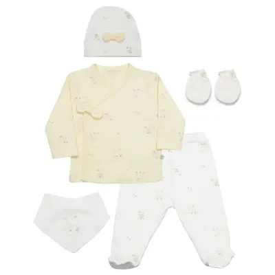 Bistyle Kız Hastane Çıkışı 5li Welcome Baby Duck Sarı - Ekru