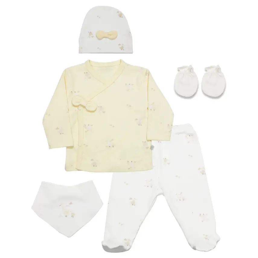 Bistyle Kız Hastane Çıkışı 5li Welcome Baby Duck Sarı - Ekru - 1