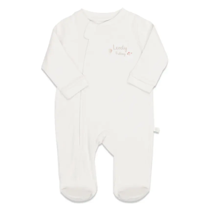 Bistyle Kız Tulum Fermuarlı Modal Lovely Fishing Ekru - 1