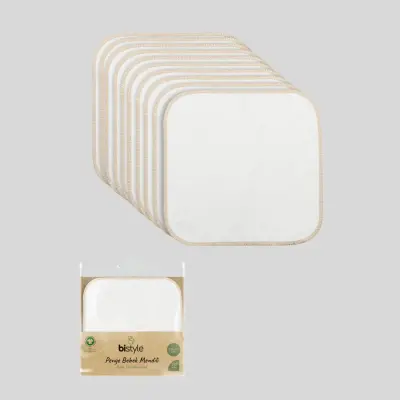 Bistyle Küçük Boy 10lu Bebek Mendil Penye Ekru