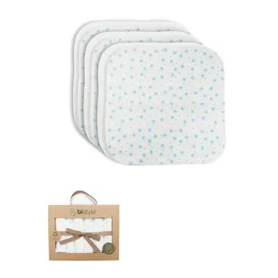Bistyle Organik Ağız Mendili 6lı Stars Kutulu 20x20cm Mavi