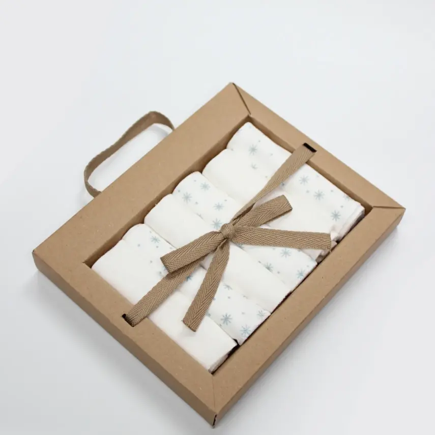 Bistyle Organik Ağız Mendili 6lı Stars Kutulu 20x20cm Mavi - 3