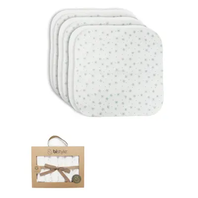 Bistyle Organik Ağız Mendili 6lı Stars Kutulu 20x20cm Nil
