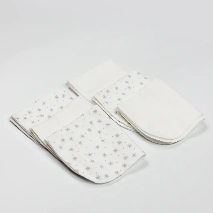 Bistyle Organik Bebek Ağız Mendili 6lı Stars Kutulu 20x20cm Gri  - 2