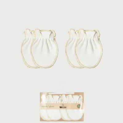 Bistyle Organik Bebek Eldiven 2li Basic Penye Ekru Unisex 