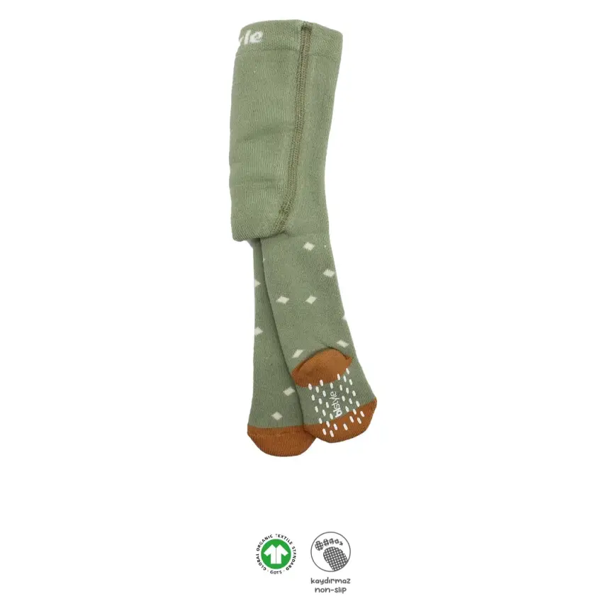 Bistyle Organik Çorap Külotlu Kaymaz Havlu  Puanlı Nil - 1