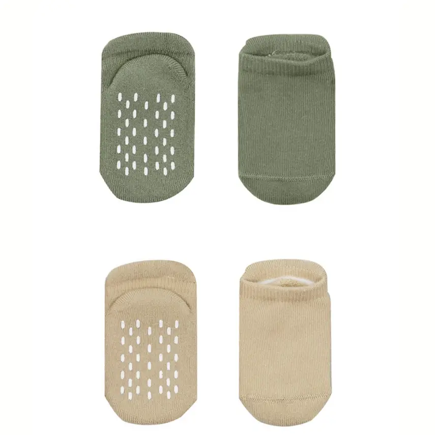 Bistyle Organik Çorap Sneakers Havlu 2li Kaymaz Basic Nil - Bej - 2