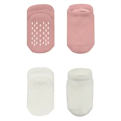 Bistyle Organik Çorap Sneakers Havlu 2li Kaymaz Basic Pudra - Ekru - 2