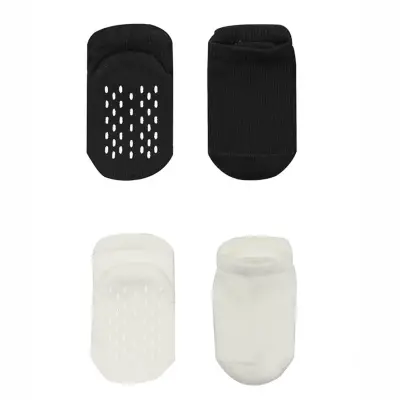 Bistyle Organik Çorap Sneakers Havlu 2li Kaymaz Basic Siyah - Ekru - 2