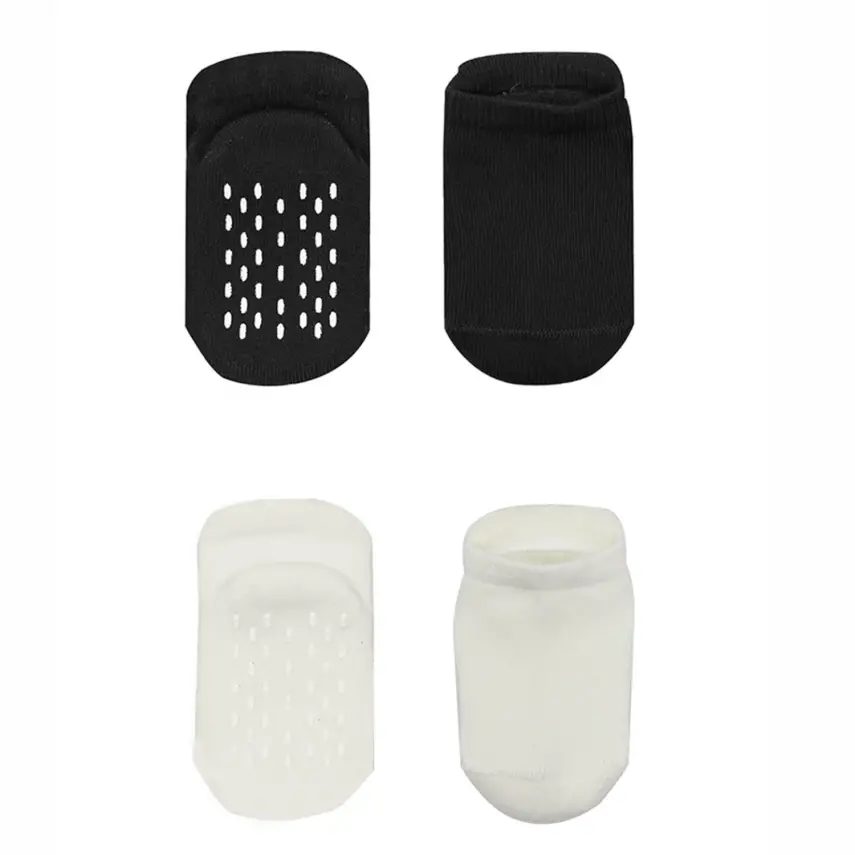 Bistyle Organik Çorap Sneakers Havlu 2li Kaymaz Basic Siyah - Ekru - 2