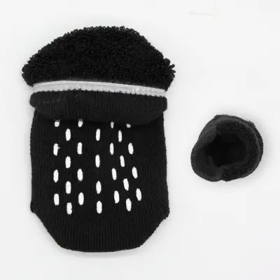 Bistyle Organik Çorap Sneakers Havlu 2li Kaymaz Basic Siyah - Ekru - 4