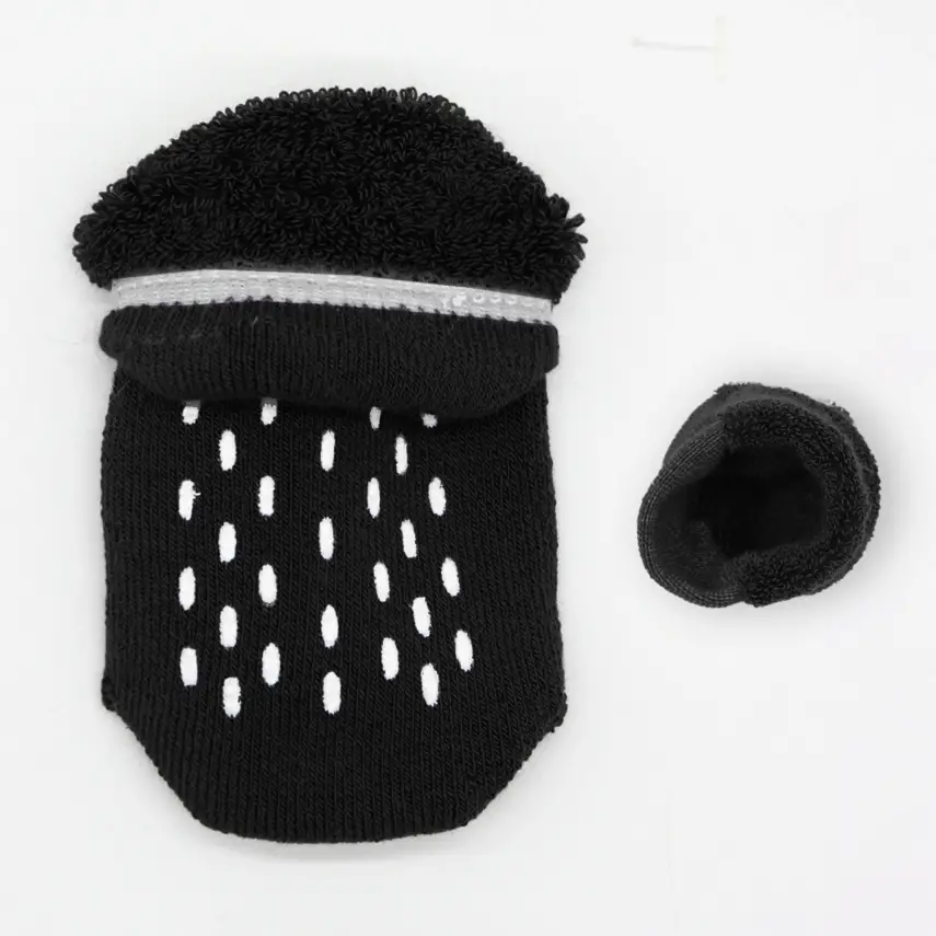 Bistyle Organik Çorap Sneakers Havlu 2li Kaymaz Basic Siyah - Ekru - 4