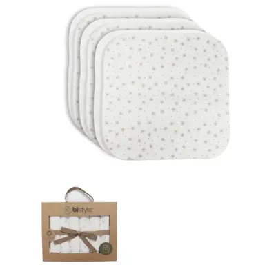 Bistyle Organik Mendil 6lı Stars Kutulu 20x20cm Bej