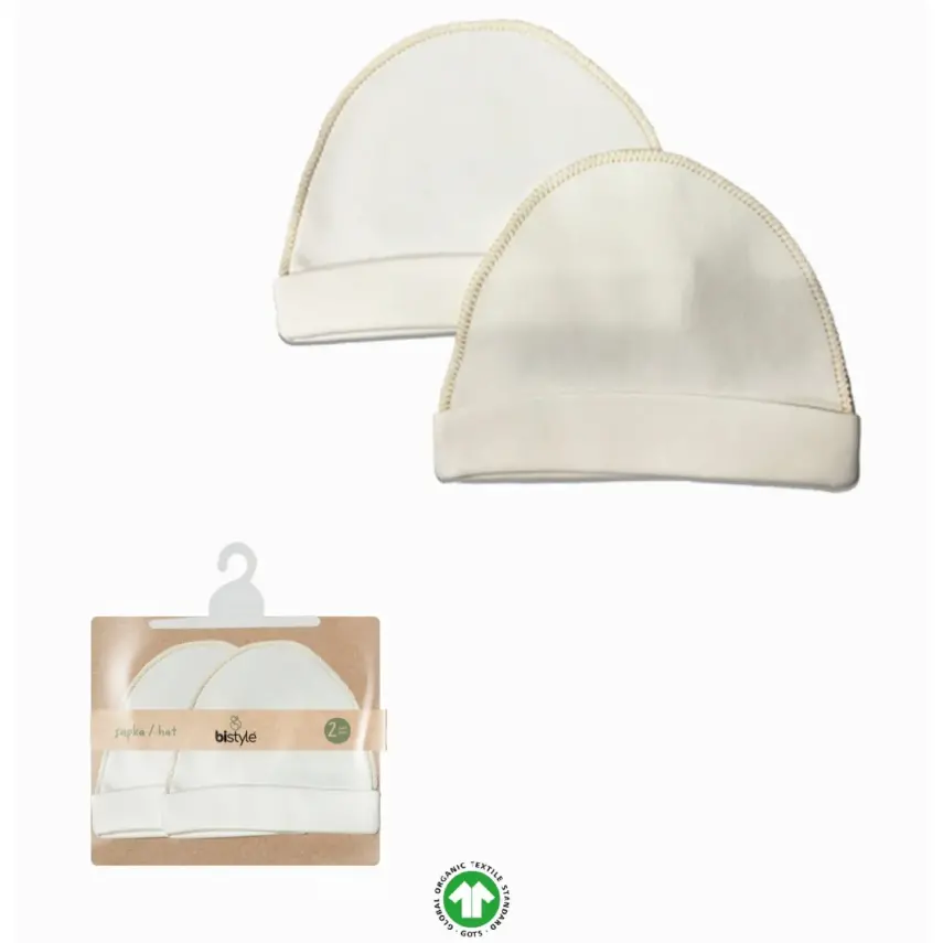 Bistyle Organik Şapka 2li Penye Basic Ekru - 1