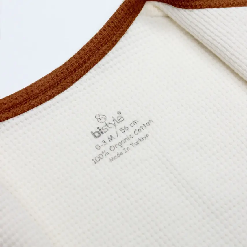 Bistyle Organik Yelek Waffle Natural Style Çikolata - Krem - 4