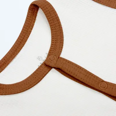 Bistyle Organik Yelek Waffle Natural Style Çikolata - Krem - 6