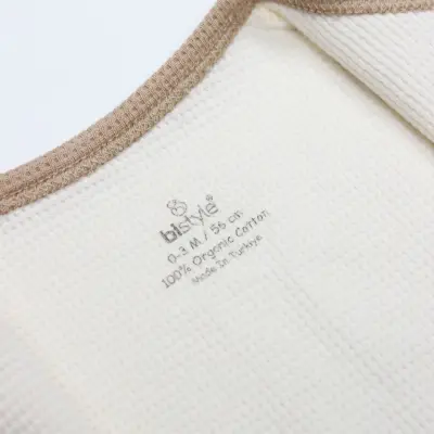 Bistyle Organik Yelek Waffle Natural Style Kahve Köpüğü - Krem - 4