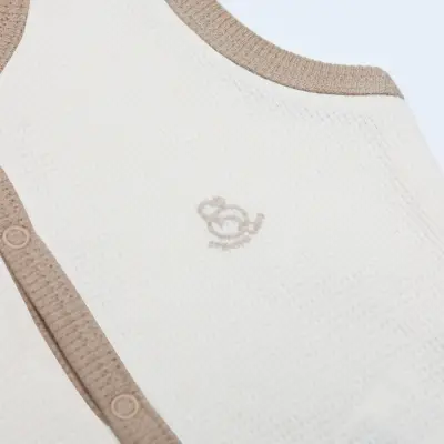 Bistyle Organik Yelek Waffle Natural Style Kahve Köpüğü - Krem - 2