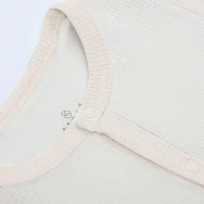 Bistyle Organik Yelek Waffle Natural Style Krem - 6