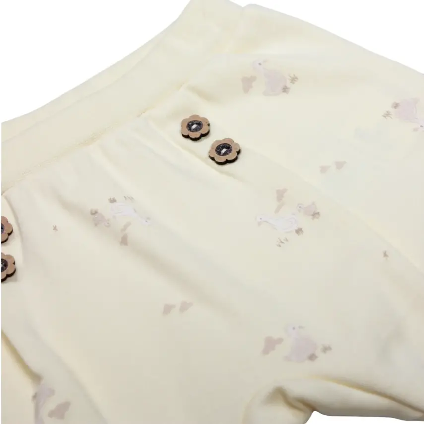 Bistyle Pantolon Patiksiz Welcome Baby Duck Sarı - Ekru - 2