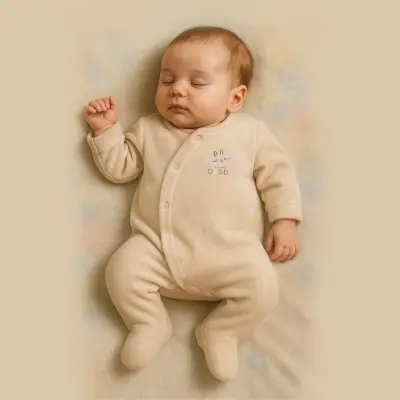 Bistyle Tulum Kadife I Love Daddy Açık Bej - 2