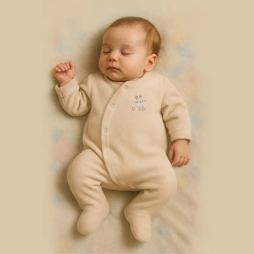 Bistyle Tulum Kadife I Love Daddy Açık Bej - 2