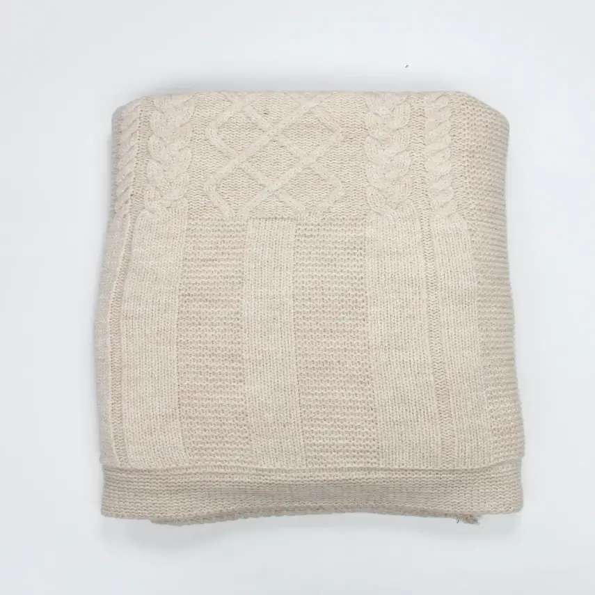 Bistyle Unisex Battaniye Welsoft Triko Winter Time 80x95cm Bej - 1