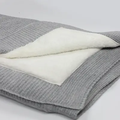 Bistyle Unisex Battaniye Welsoft Triko Winter Time 80x95cm Koyu Gri - 3