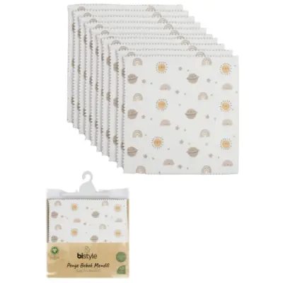 Bistyle Unisex Mendil 10lu Penye Planet Küçük Boy Ekru