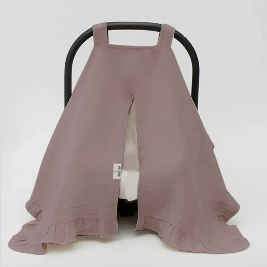 Bistyle Unisex Müslin Puset Yüz Örtüsü Fırfırlı Antrasit - 1