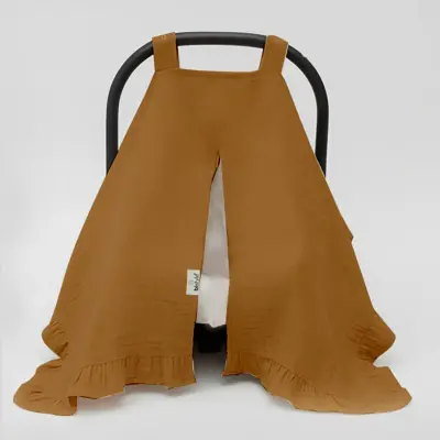 Bistyle Unisex Müslin Puset Yüz Örtüsü Fırfırlı Hardal