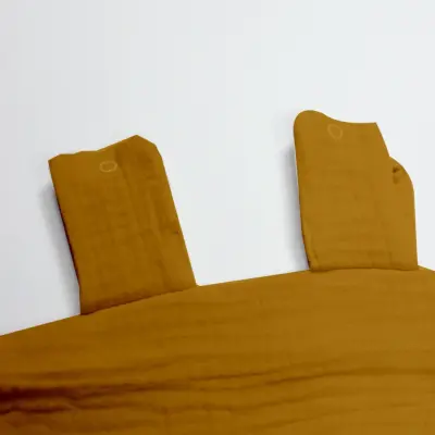 Bistyle Unisex Müslin Puset Yüz Örtüsü Fırfırlı Hardal - 2