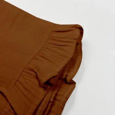 Bistyle Unisex Müslin Puset Yüz Örtüsü Fırfırlı Kiremit - 2