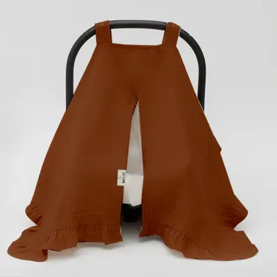 Bistyle Unisex Müslin Puset Yüz Örtüsü Fırfırlı Kiremit