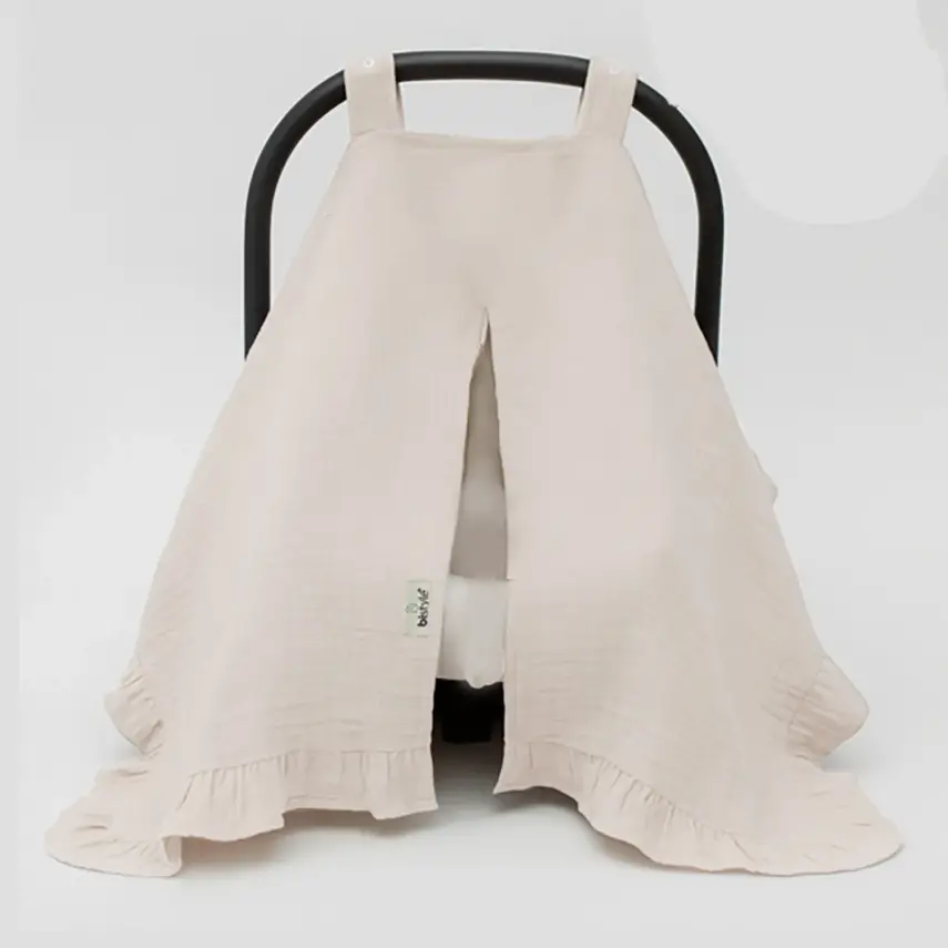 Bistyle Unisex Müslin Puset Yüz Örtüsü Fırfırlı Taş - 1