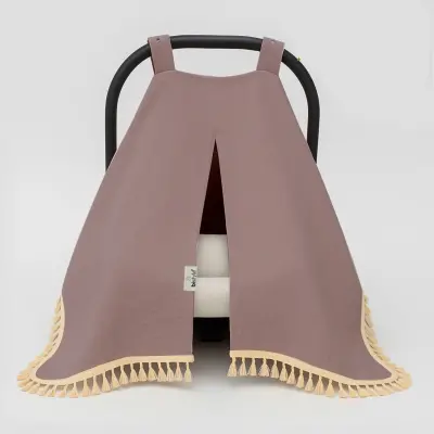 Bistyle Unisex Müslin Puset Yüz Örtüsü Püsküllü Antrasit