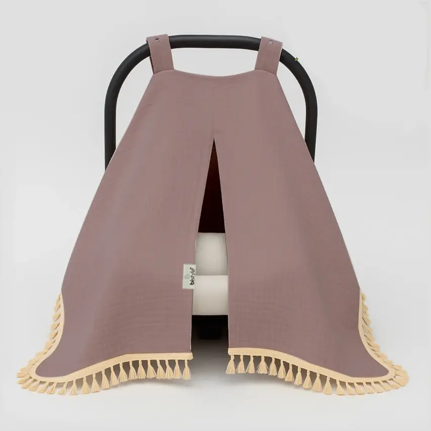 Bistyle Unisex Müslin Puset Yüz Örtüsü Püsküllü Antrasit - 1