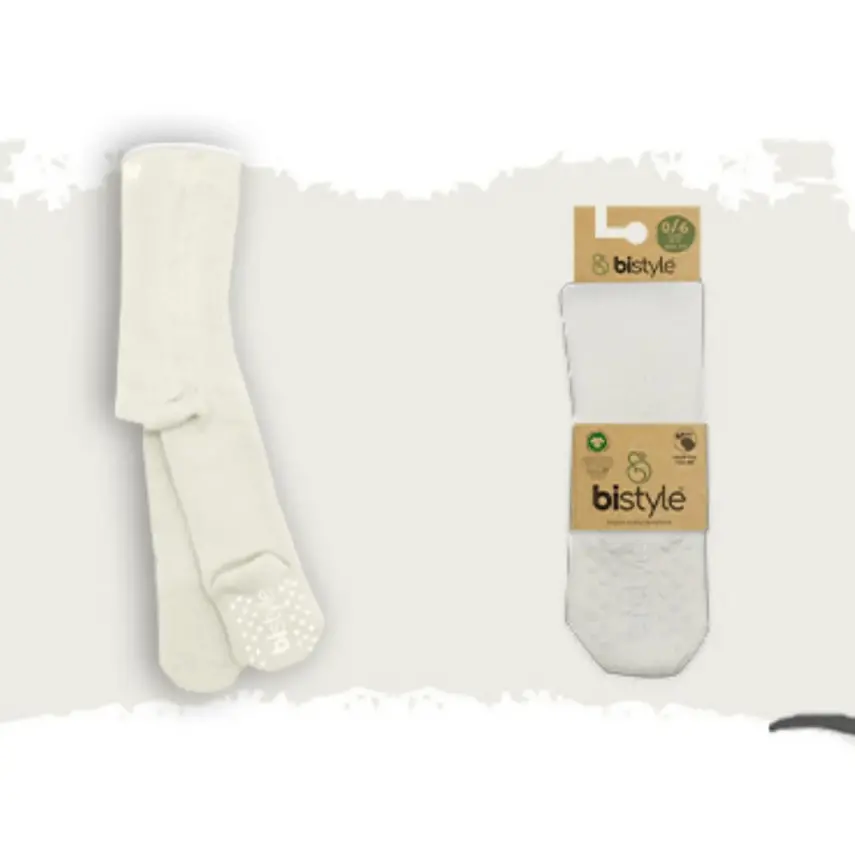 Bistyle Unisex Organik Çorap Külotlu Kaymaz Havlu Ekru - 6