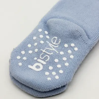 Bistyle Unisex Organik Çorap Külotlu Kaymaz Havlu Mavi - 6