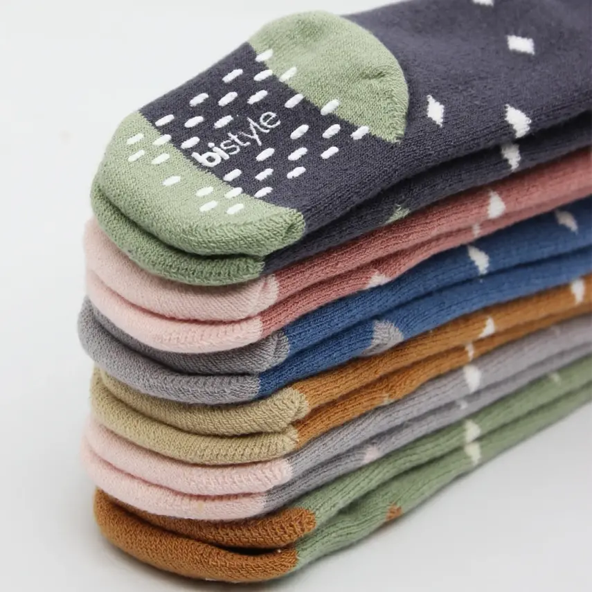 Bistyle Unisex Organik Çorap Külotlu Kaymaz Havlu Puanlı Antrasit - 8