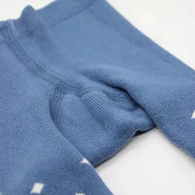 Bistyle Unisex Organik Çorap Külotlu Kaymaz Havlu Puanlı İndigo - 4